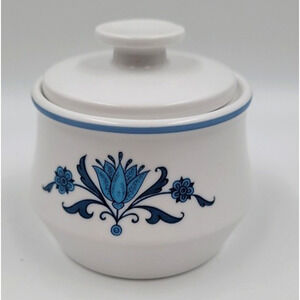 Noritake Progression Blue Haven 9004 Sugar Bowl with Lid Floral 1966- 1979 Japan